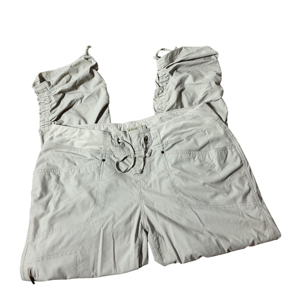 Royal Robbins Womens Gorpcore Granola Ruched Hiking Pants Tan Size L ROYCL-S73